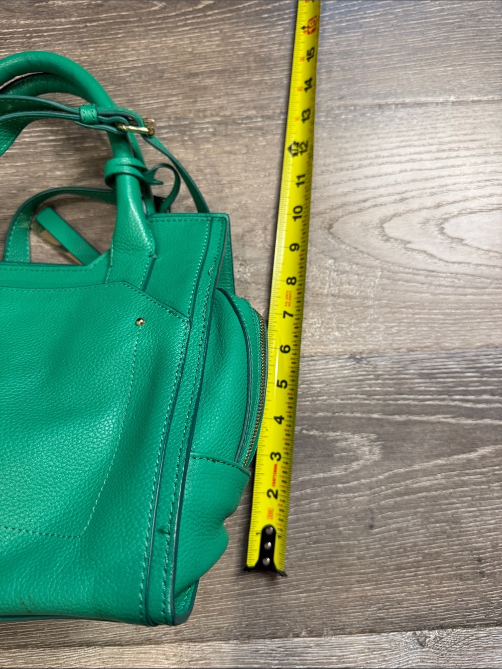 Vince Camuto Kylie Satchel Teal Green Pebbled Leather with Detachable Strap - Picture 11 of 13